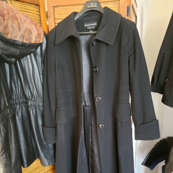 Bianca Nygard Fitted Flare Floor Length 80% Wool Women's Winter Coat Size Tall L - Picture 5 of 10